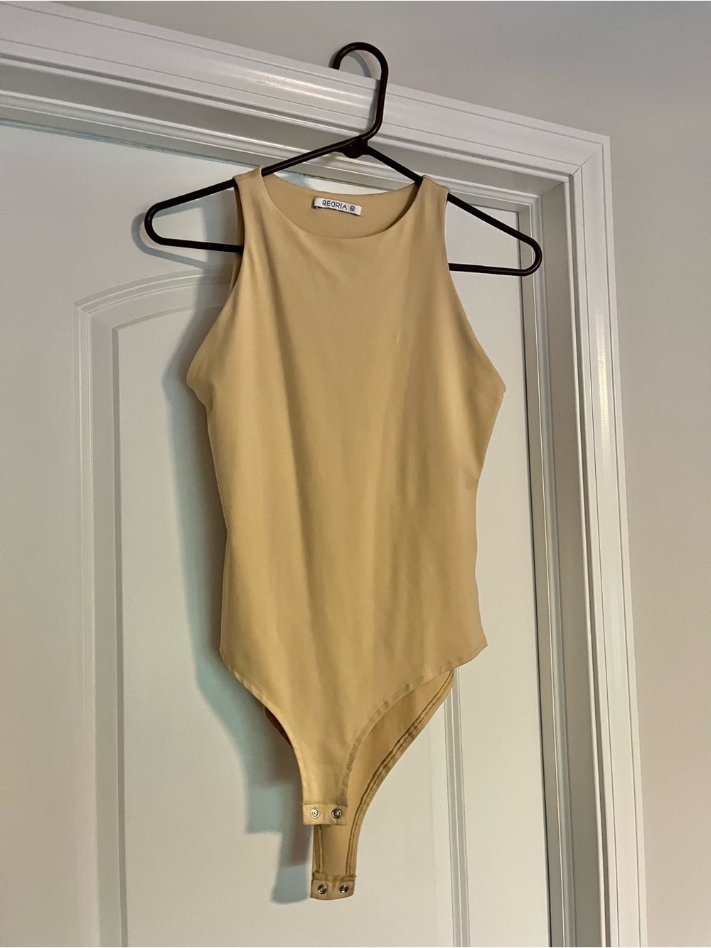 ReoRia Beige High-Neck Bodysuit